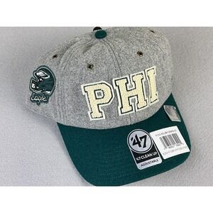 '47 Brand Clean Up Philadelphia Eagles Hat Gray Green Adjustable OSFA